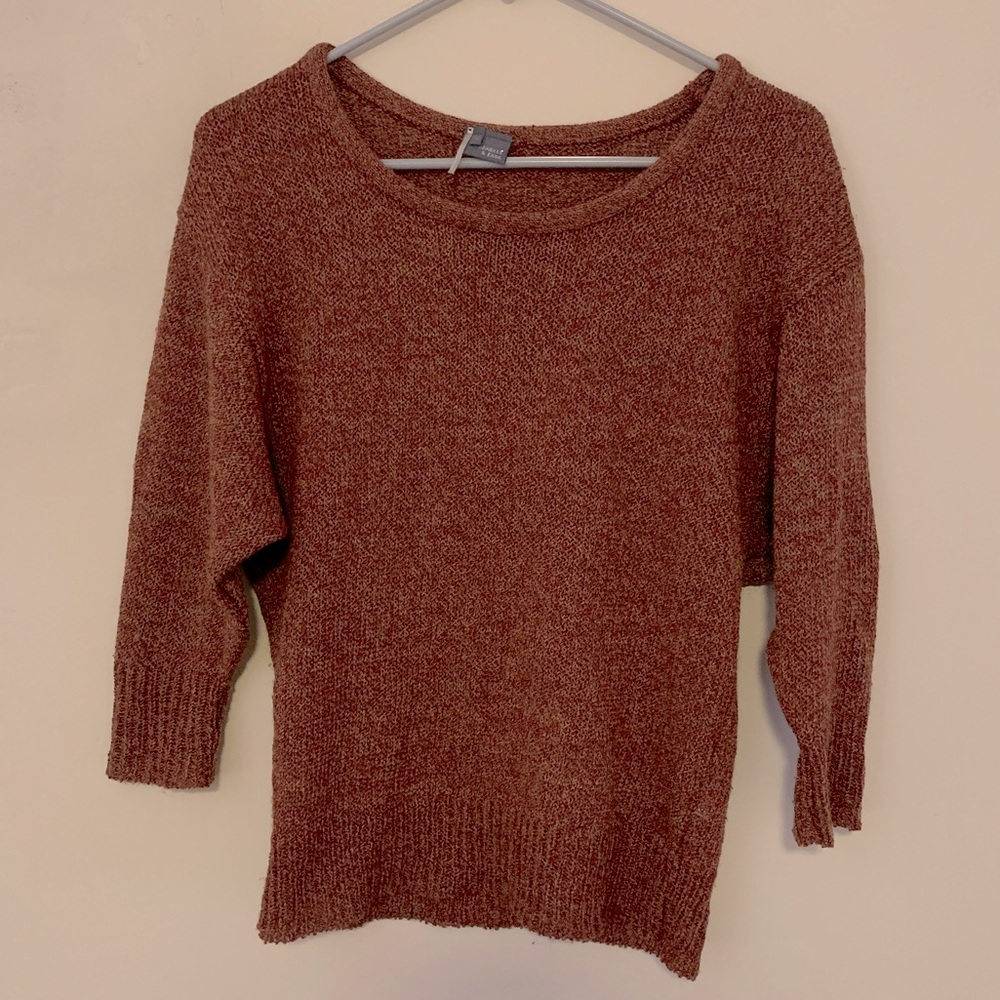 Knit red/brown scoop neck sweater
